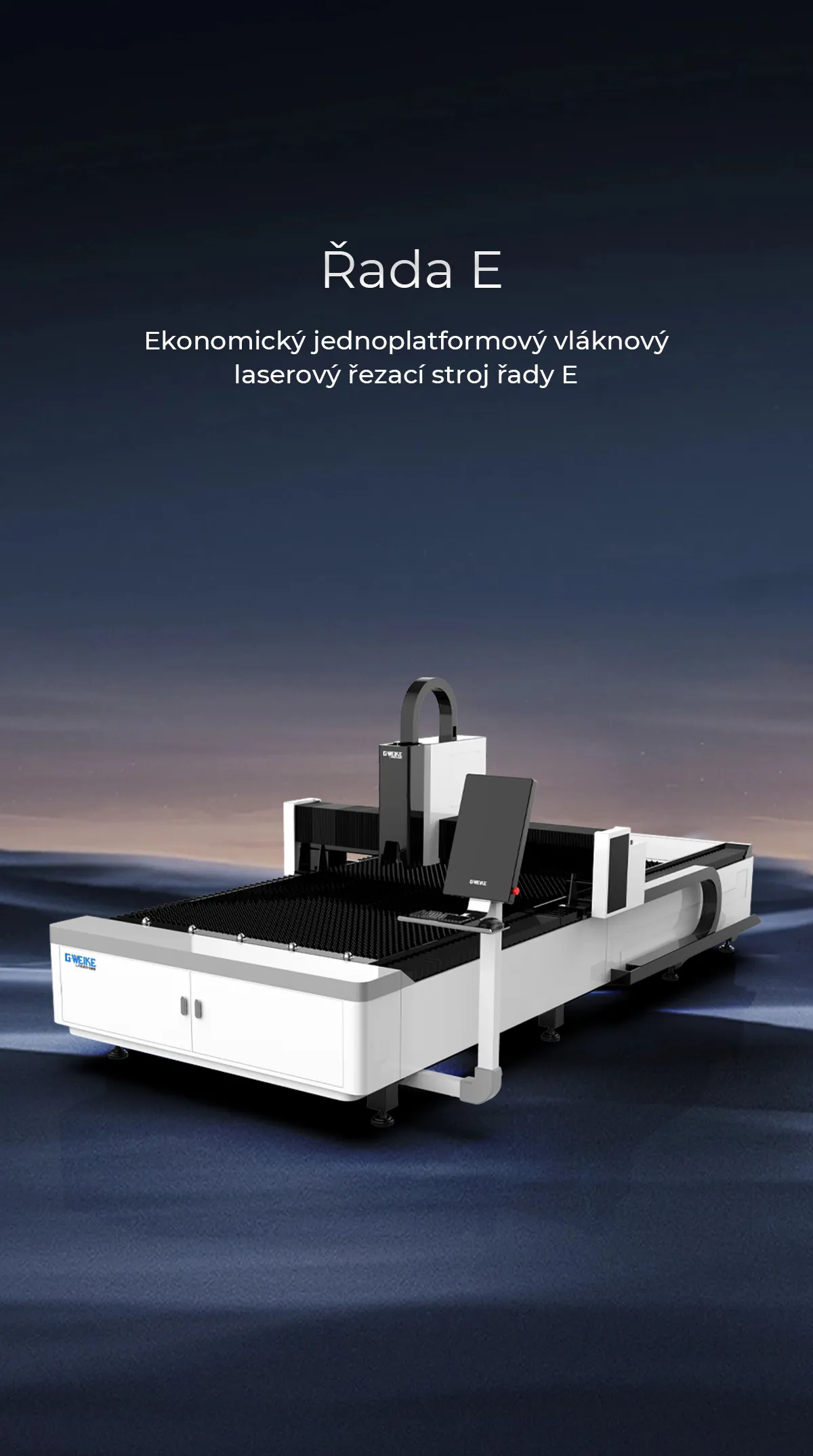 Ekonomický jednoplatformový vláknový laserový řezací stroj řady E