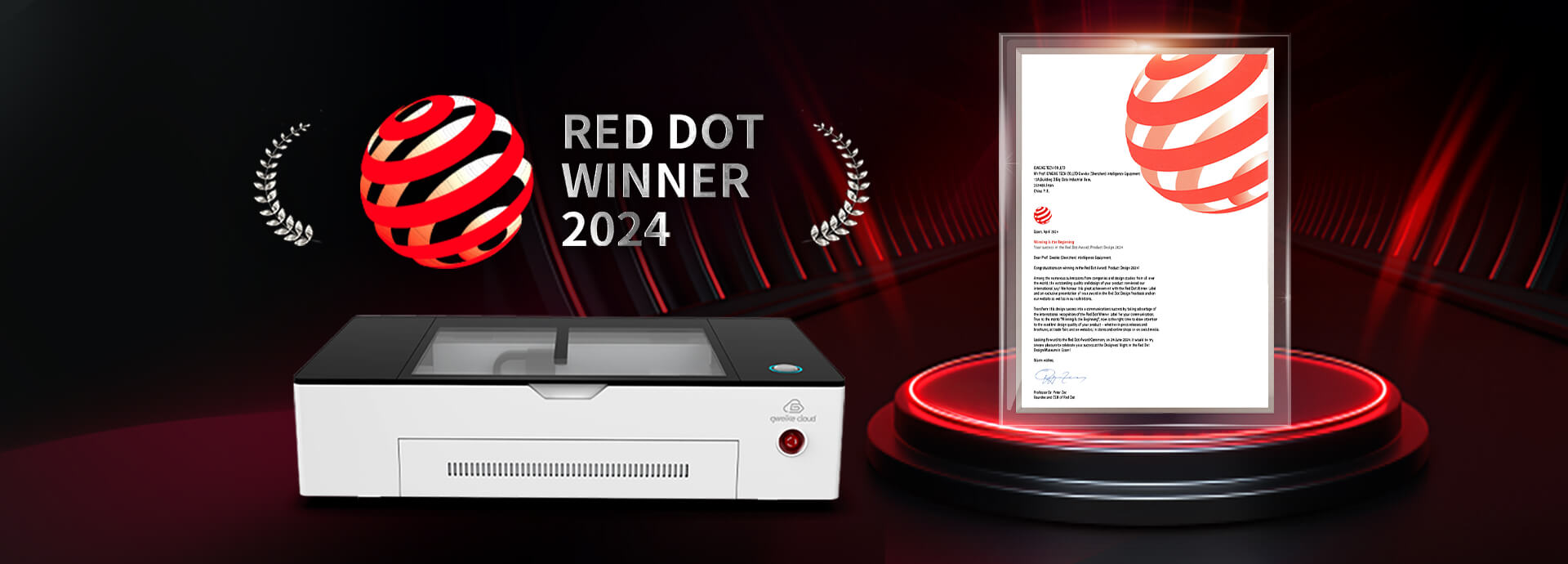 GWEIKE Laser Winning the Red Dot Award: Product Design 2024_Informační centrum_O G·WEIKE_G·WEIKE